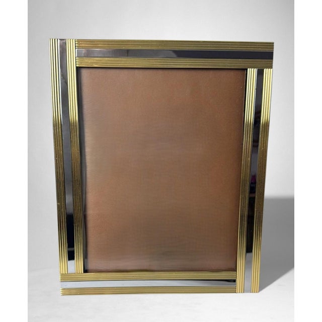 Mid 20th Century Romeo Rega Style Italian Brass and Steel Picture Frame For Sale - Image 5 of 18