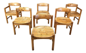 Pine Wood Dining Chairs by Rainer Daumiller for Hirtshals Savvaerk, 1970, Set of 6