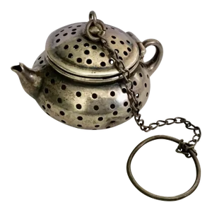 Antique Sterling Silver “ Teapot” Tea Strainer