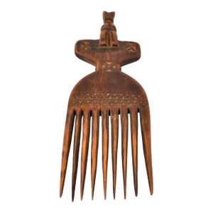 Early 20th Century Nyamwezi Mwana Hiti Figural Comb Tanzania