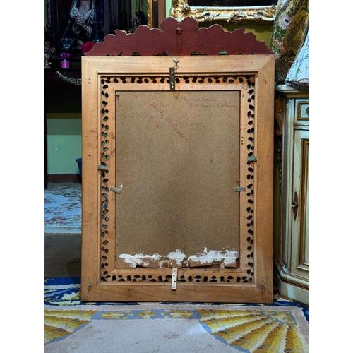 Processional Banner with a Canvas of Our Lady of Candelaria, 16th Century, Oil on Canvas, Framed For Sale - Image 3 of 5