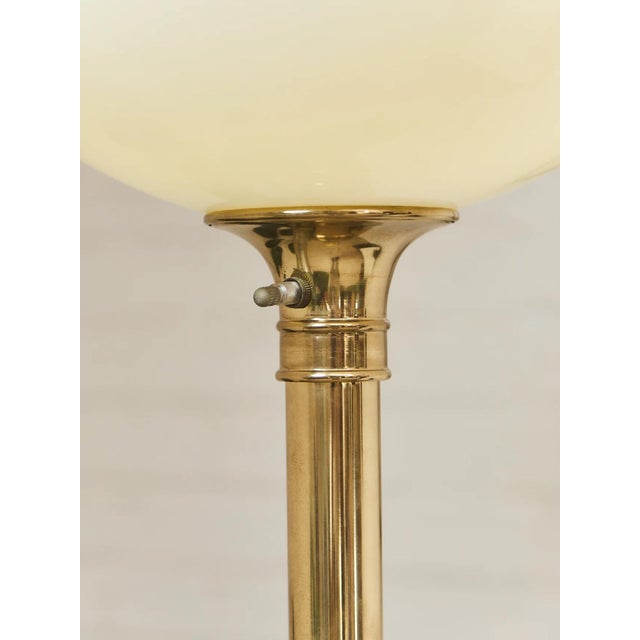 Mid-Century Modern Vintage Torchiere Brass Floor Lamp For Sale - Image 3 of 8