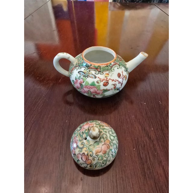 Antique Chinese Porcelain Miniature Tea Pot For Sale - Image 4 of 8