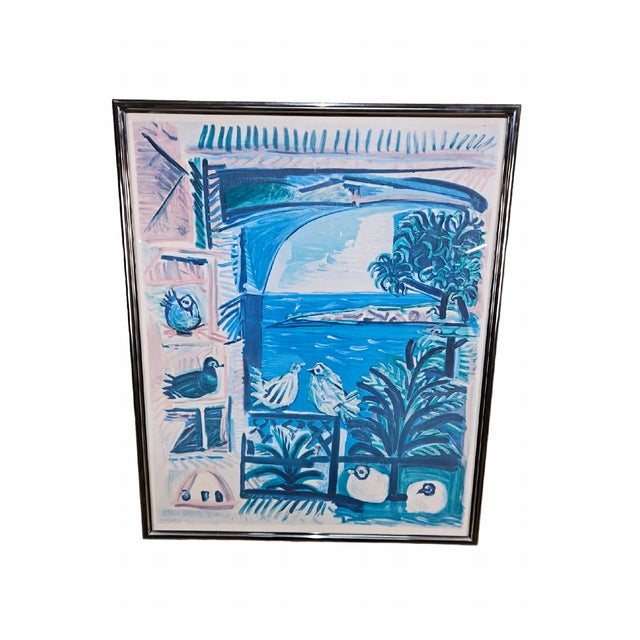 Henri Deschamps, Côte d'Azur, 1970s, Colored Lithograph, Framed For Sale - Image 10 of 10