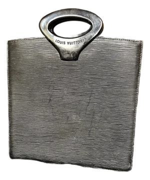 Vintage 1980s Louis Vuitton Black Epi Ombre Clutch With Resin Handles