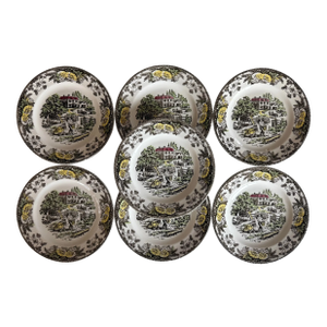 Set of 7 Vintage Fair Oaks Small Side Plates by Royal China