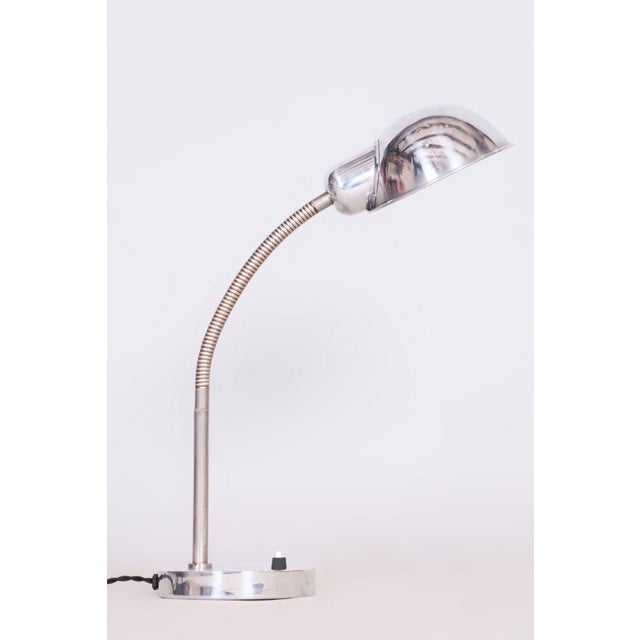 Bauhaus Table Lamp in Chrome, Czechia, 1930s For Sale - Image 9 of 9
