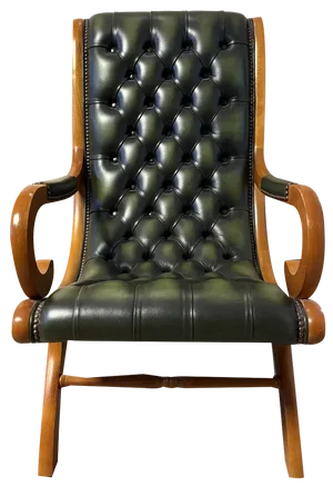 Set of Mid-Century Modern Green Leather Armchair with Ottoman, 1960s