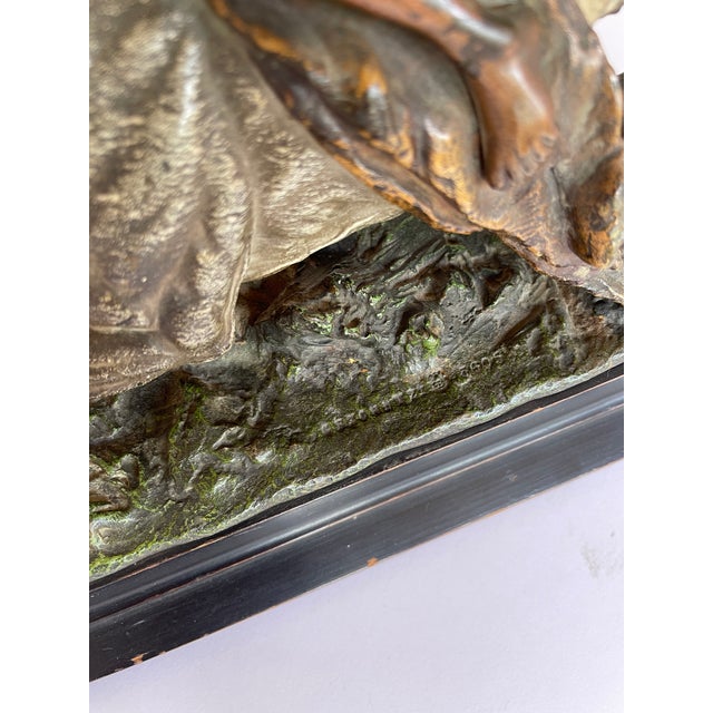 1900s “The Cheyenne” Austrian Cold Painted Bronze Sculpture by Carl Kauba - For Sale - Image 11 of 12