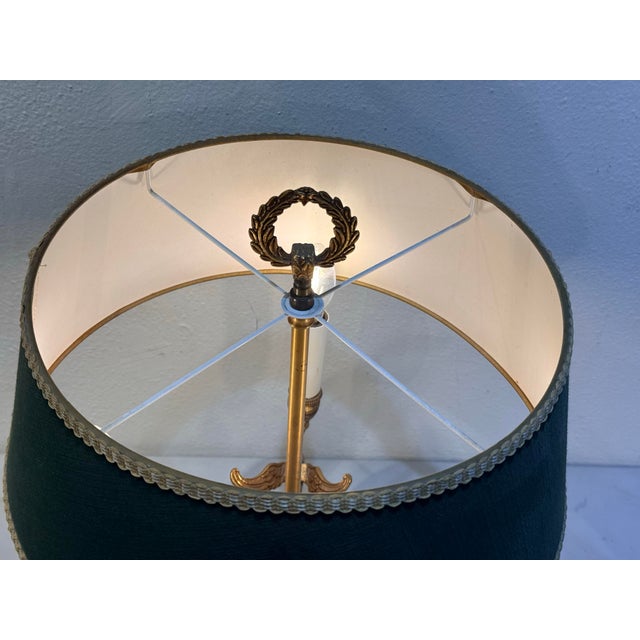 Brass Mid 20th Centuty Swan Form French Empire Style Brass Bouilotte Table Lamp For Sale - Image 8 of 12