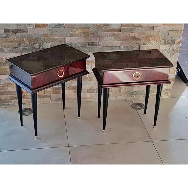 French Mahogany Nightstands, 1950s, Set of 2 For Sale - Image 6 of 18