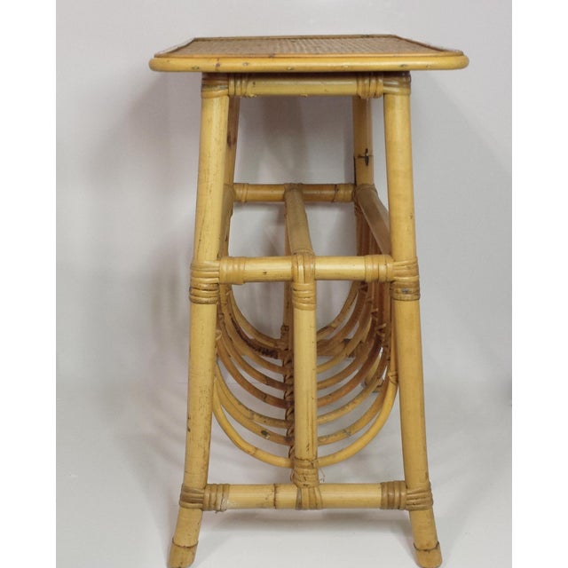 Vintage Mid Century Bamboo Rattan Magazine Rack Side Table Chairish