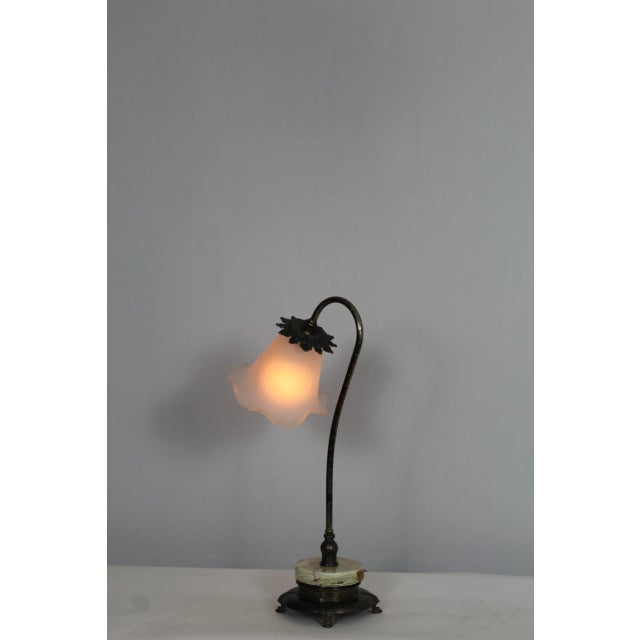 1930s 1930s Art Nouveau Bronze Finish Accent Lamp For Sale - Image 5 of 11