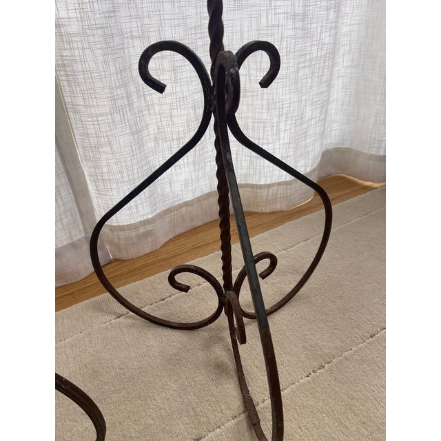 Early 20th Century Early 20th Century American Torcheres in a Burnished Brown Steel For Sale - Image 5 of 8