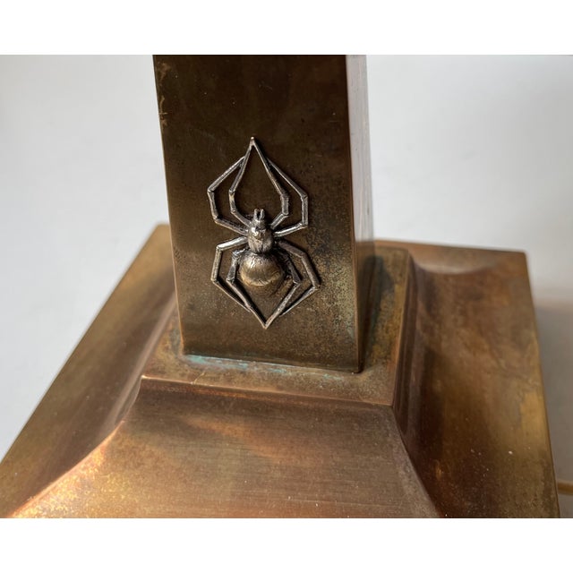 Art Deco Black Widow Table Lamp in Bronze, 1930s For Sale - Image 9 of 15