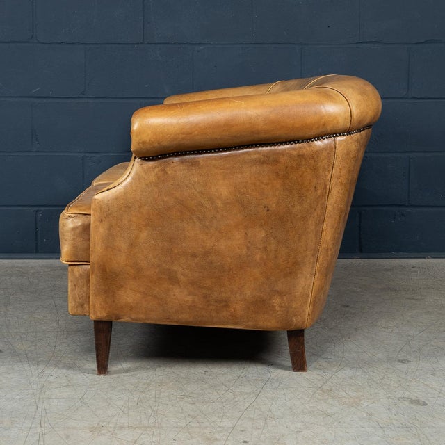 Vintage 20th Century Dutch Sheepskin Leather Sofa, 1980s For Sale - Image 4 of 18