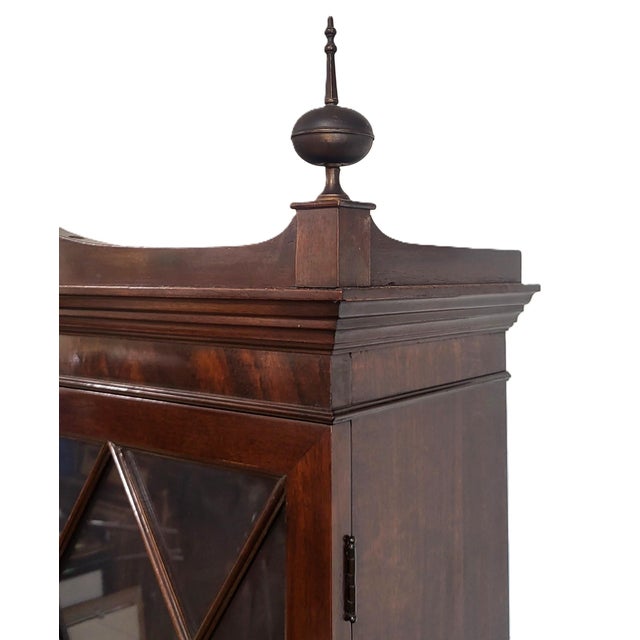 Antique 20th C American Hepplewhite Mahogany Tambour Door Secretary Desk Vitrine For Sale - Image 18 of 18