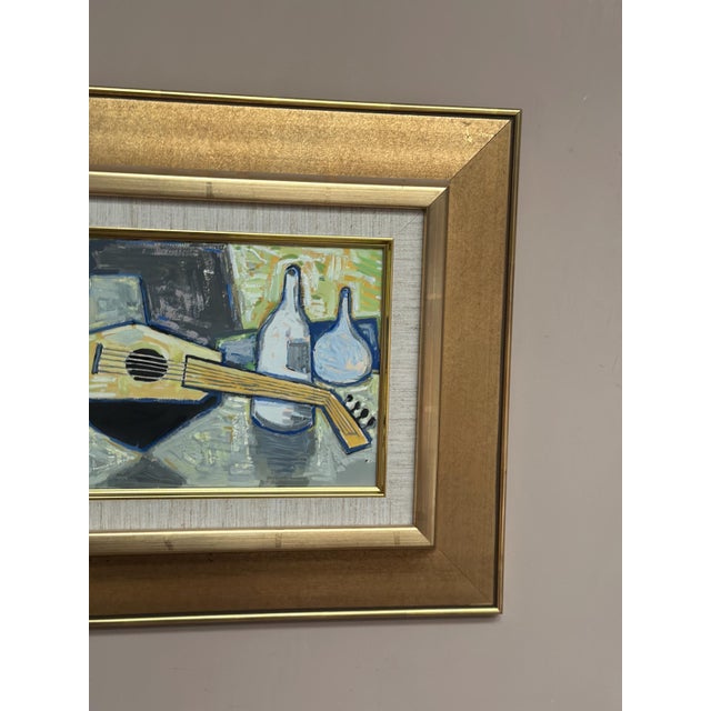 Arnold Eres, Still Life with Lute, 1950s, Oil on Panel, Framed For Sale - Image 11 of 12
