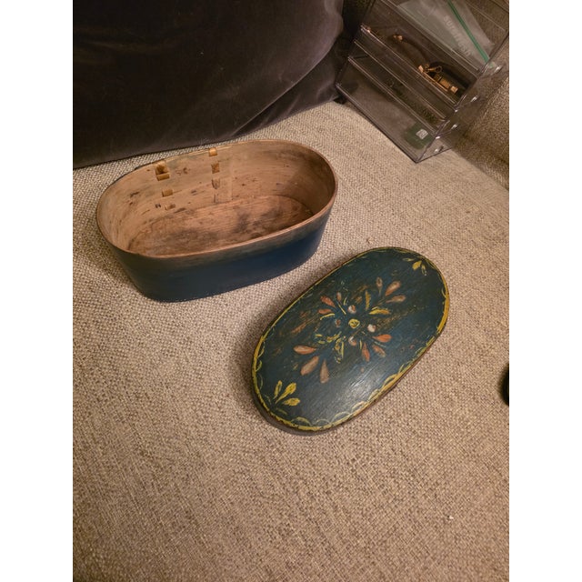 Blue 19th Century European Art Bentwood Pantry Box For Sale - Image 8 of 10