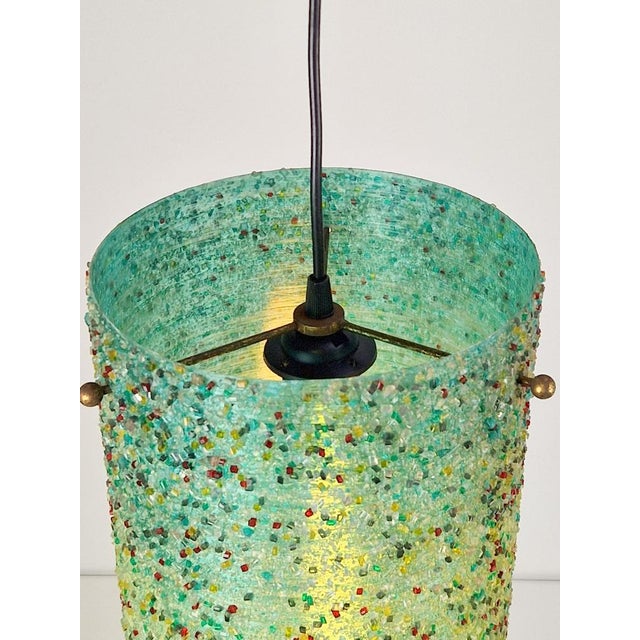 Polyester Green Sugar Tube Pendant Lamp, 1960s For Sale - Image 10 of 11