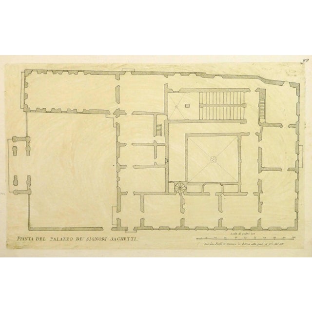 17th Century Giovanni Giacomo De Rossi, Antique Copper Engraving - Sacchetti Palace For Sale - Image 5 of 5