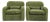 Mid 20th Century Pair of Moss Green Suede Lounge Chairs | Deep Seat Modern Club Chairs For Sale