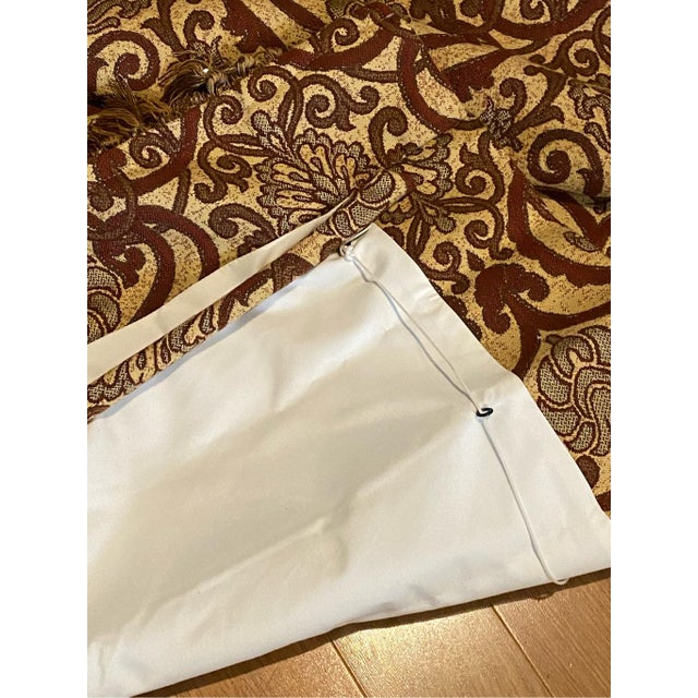 Textile Mid 20th Century Damask Design Window Textile Cornice & Roman Shade For Sale - Image 7 of 7