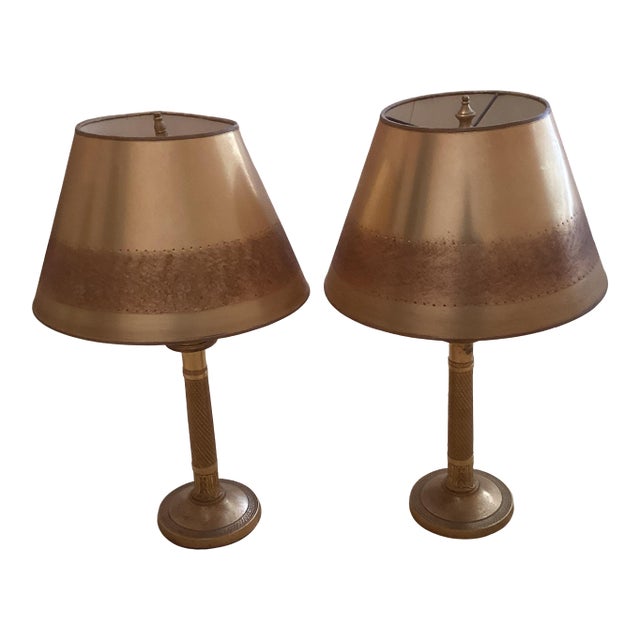 Late 19th Century French Style Candlestick Lamps - a Pair For Sale