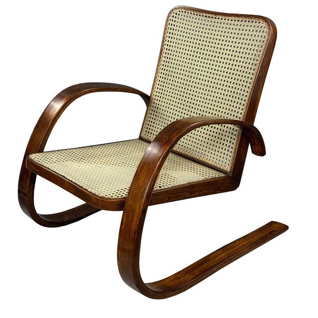 Wood Czech Armchairs by M. Navrátil and Z. Plesník, 1949, Set of 2 For Sale - Image 7 of 12