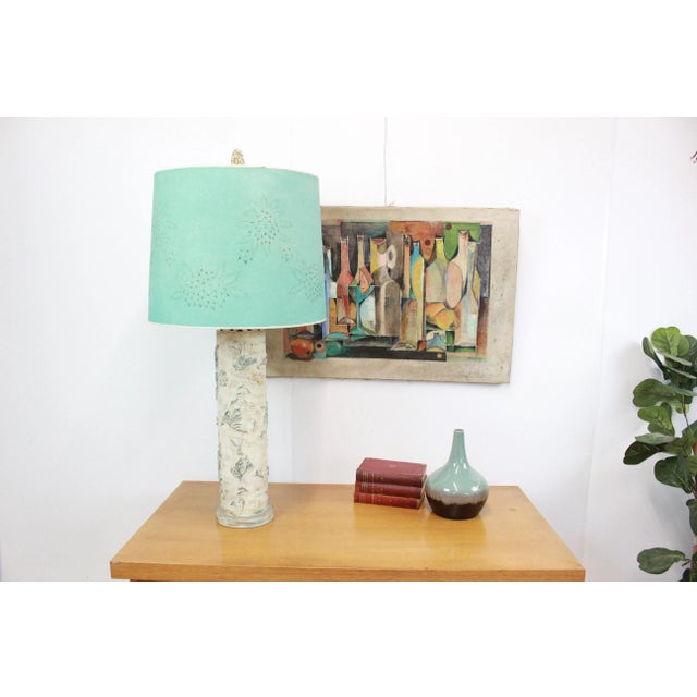 Mid Century Modern Wall Paper Roll Lamp With Shade Chairish