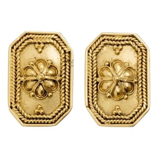 Earrings in 19.2k Gold, Set of 2 For Sale