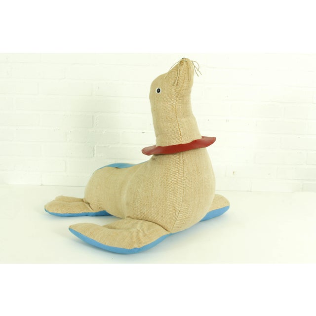 Large Jute and Leather Therapeutic Seal Toy by Renate Müller for H. Josef Leven KG, 1960s For Sale - Image 9 of 15