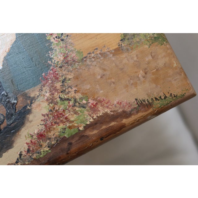Folk Art Hand Painted Foot Stool For Sale - Image 4 of 5