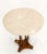 Mid 20th Century Round Marble Top Brass & Walnut Occasional End Side Table Lamp Stand For Sale - Image 6 of 12