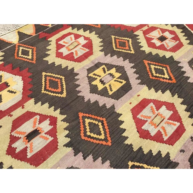 Vintage Turkish Kilim Rug - 68.5" X 110" For Sale - Image 4 of 9