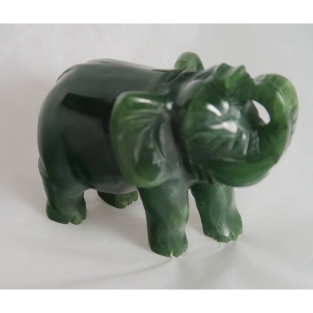 Gemstone Jade Miniature Well-Carved Lucky Elephant Believed to Bring Happiness and Good Luck For Sale - Image 7 of 18