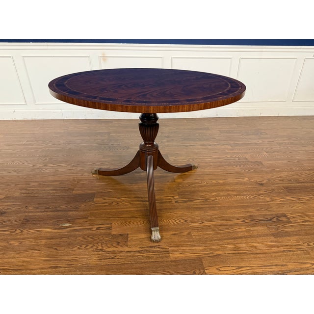 Round Mahogany Georgian Style Foyer/Breakfast/Game Table by Leighton Hall - Showroom Sample For Sale - Image 10 of 12