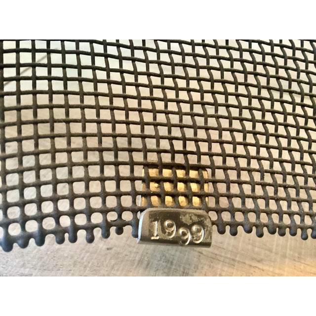 Ebony Rare Monumental Pair of Signed Eric Boyer Wire Mesh Wall Sculptures (1993 & 1999) For Sale - Image 8 of 11