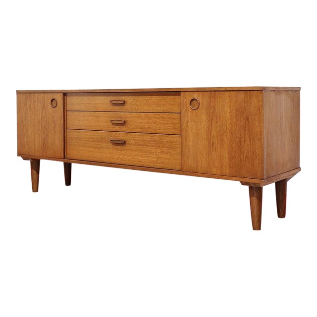Mid Century Modern Vintage Teak Credenza Sideboard in the Style of Avalon Danish Style For Sale