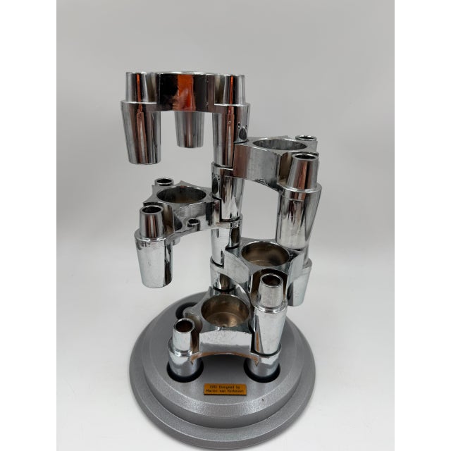 Mid-Century Modern Modular Candleholder with Silver Aluminum Plug-in System in the style of Stoff Nagel, 1950s, Set of 4 For Sale - Image 3 of 14