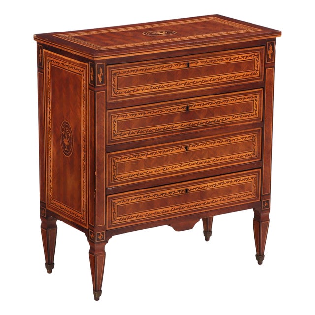 Italian Inlaid Four-Drawer Commode, C. 1920 For Sale