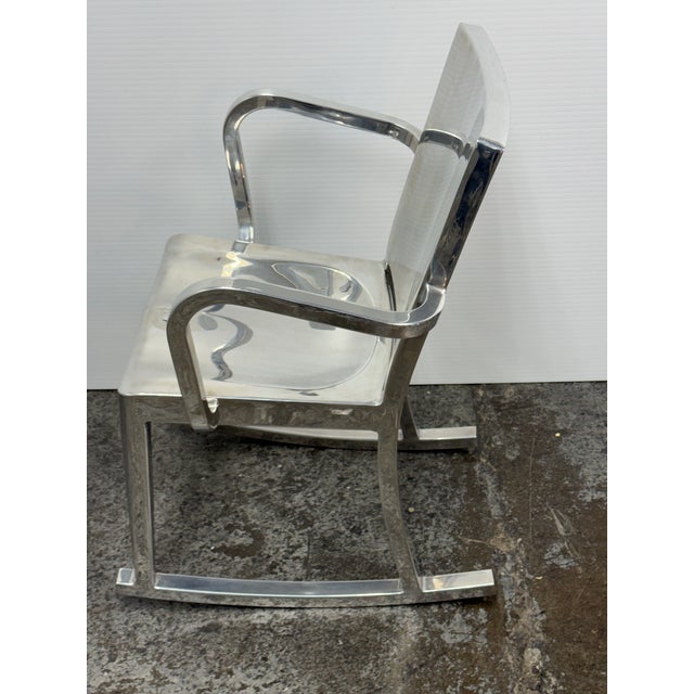 Silver Philippe Starck for Emeco Hudson Rocking Arm Chair For Sale - Image 8 of 12