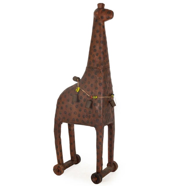 Rare American Folk Art Painted Carved Giraffe Sculpture, Pennsylvania Ca. 1850 For Sale - Image 6 of 18