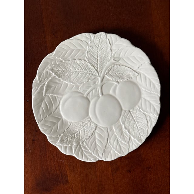 White 1970s White Majolica Style Fruit Plates— Set of Four For Sale - Image 8 of 12