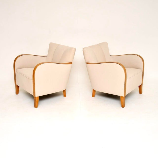 Art Deco Swedish Chairs in Satin Birch, 1930s, Set of 2 For Sale - Image 4 of 10