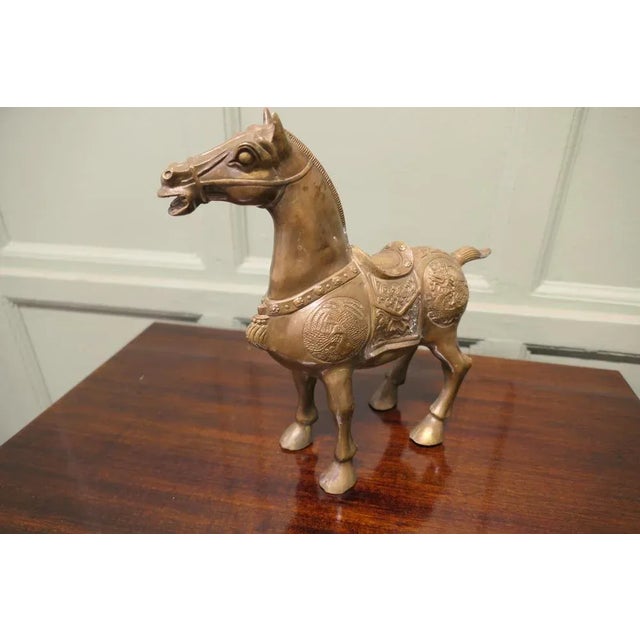 Vintage Decorated Bronze Tang Horse, 1950 For Sale - Image 3 of 8