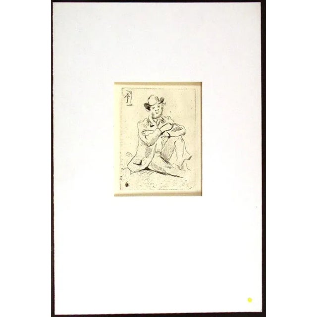 Paul Cezanne Portrait of Guillaumin With Hanged Man Etching Late 19th Century For Sale - Image 4 of 4