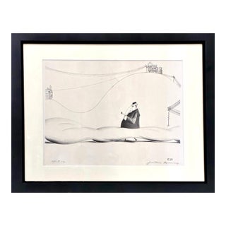 Surreal San Francisco in a Mid-Century Signed Lithograph by Justin Murray (1912–1987) For Sale