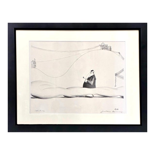 Surreal San Francisco in a Mid-Century Signed Lithograph by Justin Murray (1912–1987) For Sale