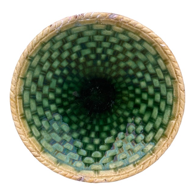 Etruscan Green Majolica Leaf Butter Pat, Circa 1890 For Sale